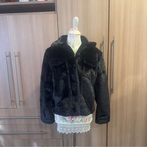 Saks Fifth Avenue Black Teddy Jacket